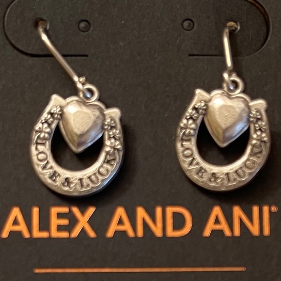 ALEX AND ANI - “Love & Luck” hook earrings in Rafaelian Gold. Luck & prosperity - Picture 4 of 5